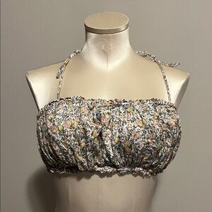 Garage Floral Print Ruched Crop Top